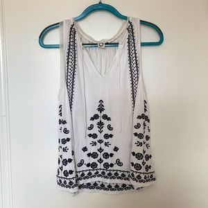 Anthropologie embroidered sleeveless top